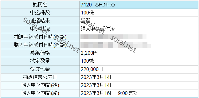 IPO(7120_SHINKO_大和証券)